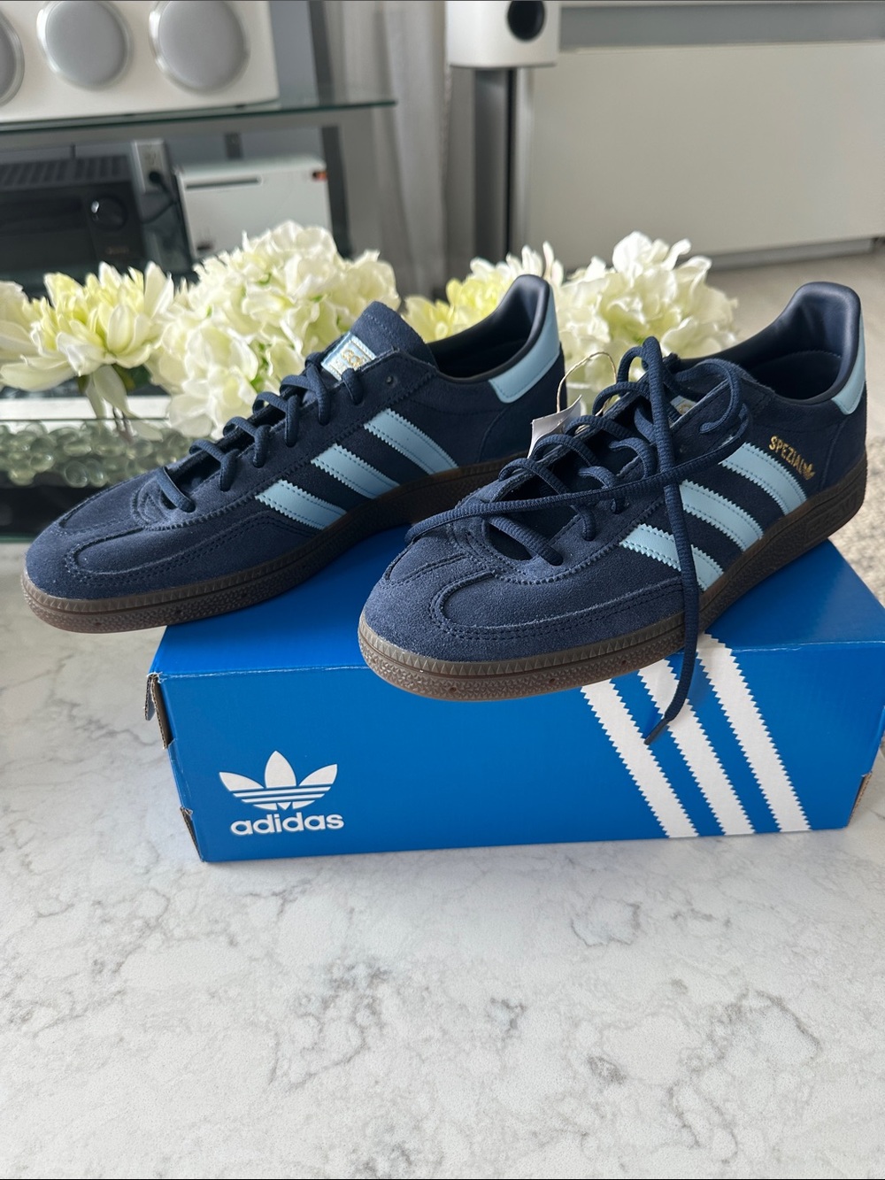 adidas Men’s Navy and Light Blue Spezial Sneakers
